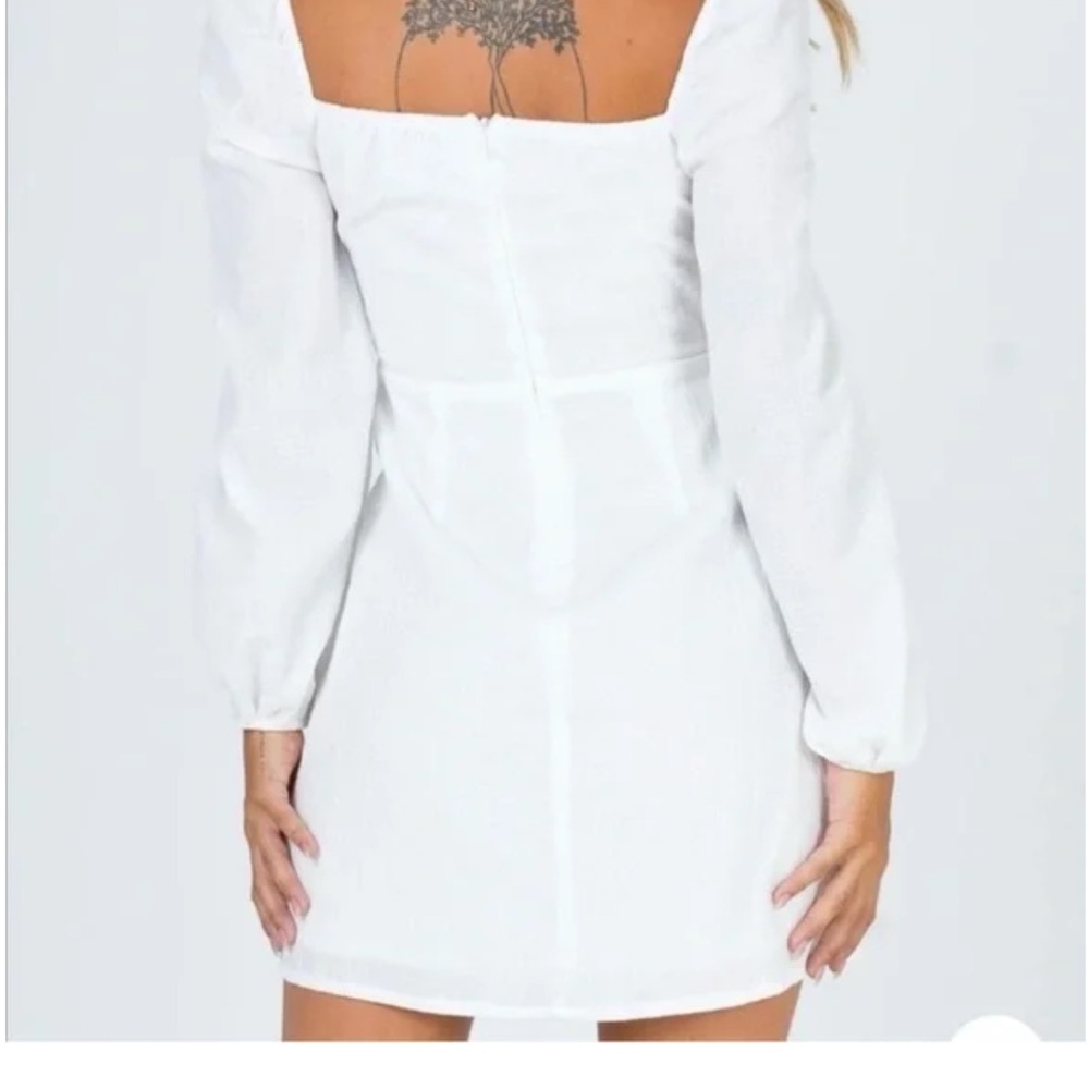 Princess Polly White Long Sleeve Dress - Picture 3 of 4